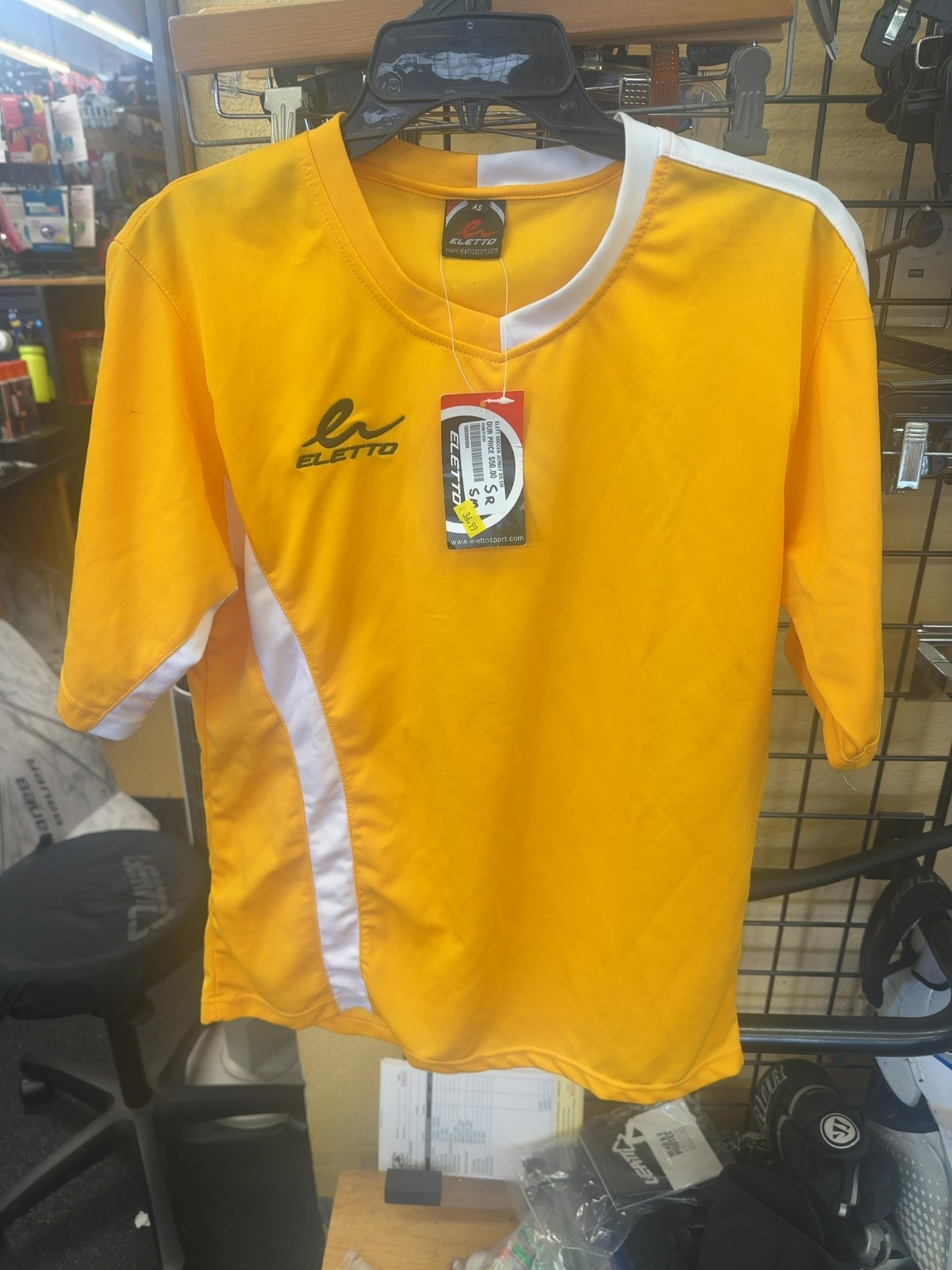 Eletto Soccer Jersey - Yellow/White - Senior Small