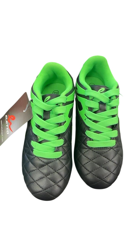 Eletto Youth Soccer Shoes Black/Green Size 13-brand new - image 1
