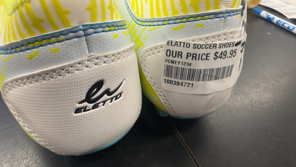 Eletto Youth Soccer Shoes - Blue/Yellow - Size Jr 1