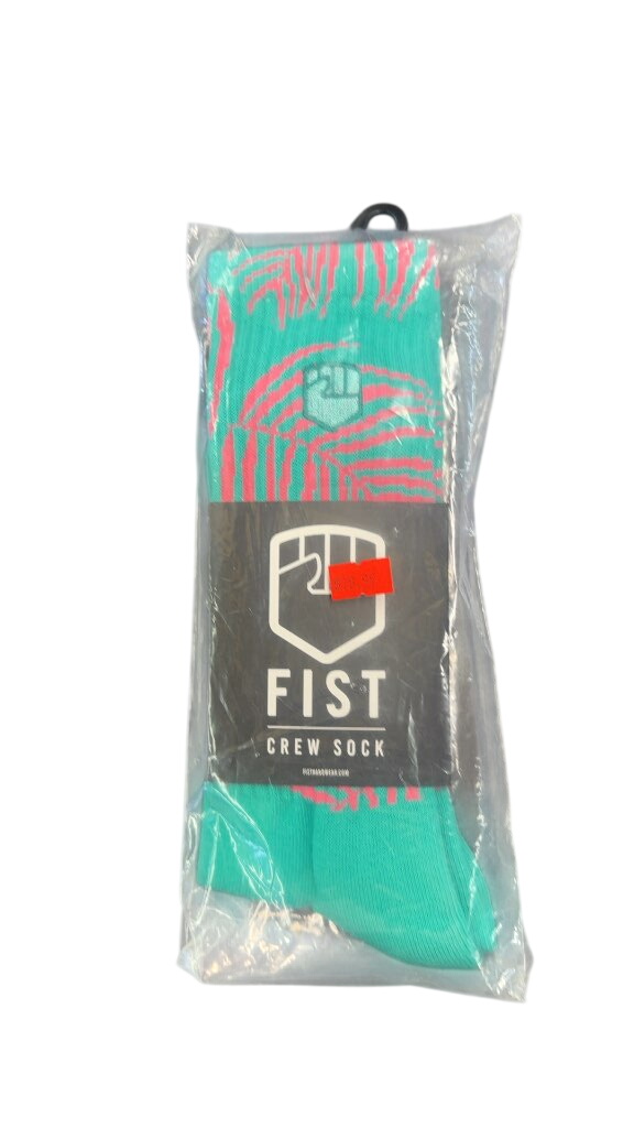 FIST Handwear Palm Crew Socks Teal/Pink New L-XL - image 1