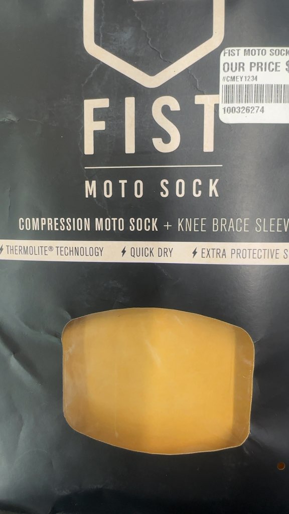 FIST Maddo Smash Forth Moto Sock + Knee Brace Sleeve Black Large-New