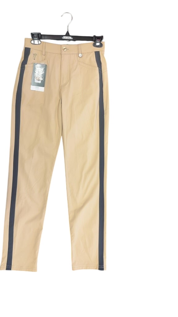 Golfino Women's Golf Pants Beige with Navy Stripes NWT Size 32 - image 1