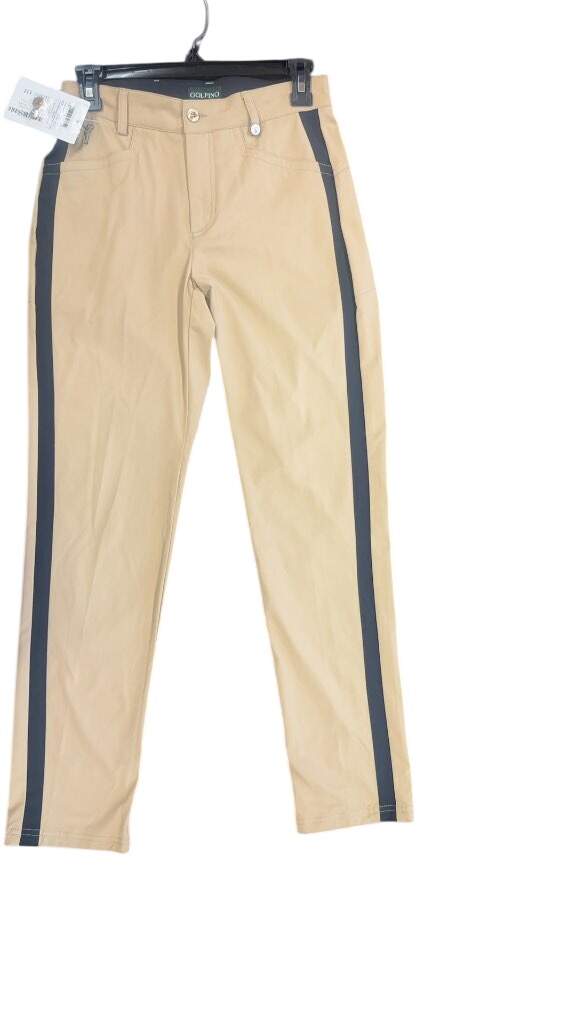 GOLFINO Women's Golf Pants Tan Navy Stripe-New Size 34 - image 1