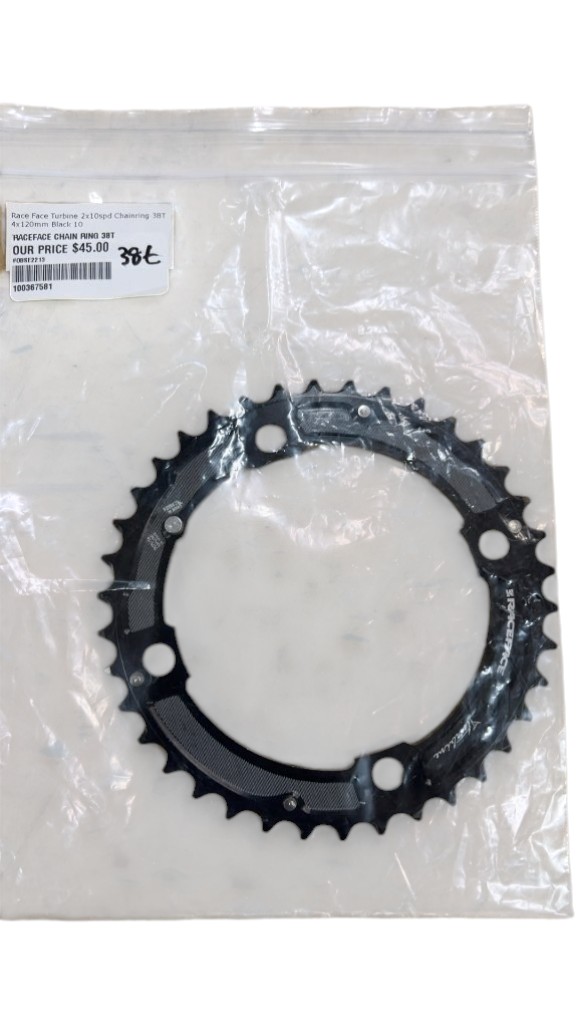 Race Face Turbine 38T 2x10spd Chainring 4x120mm Black Excellent Condition - image 1