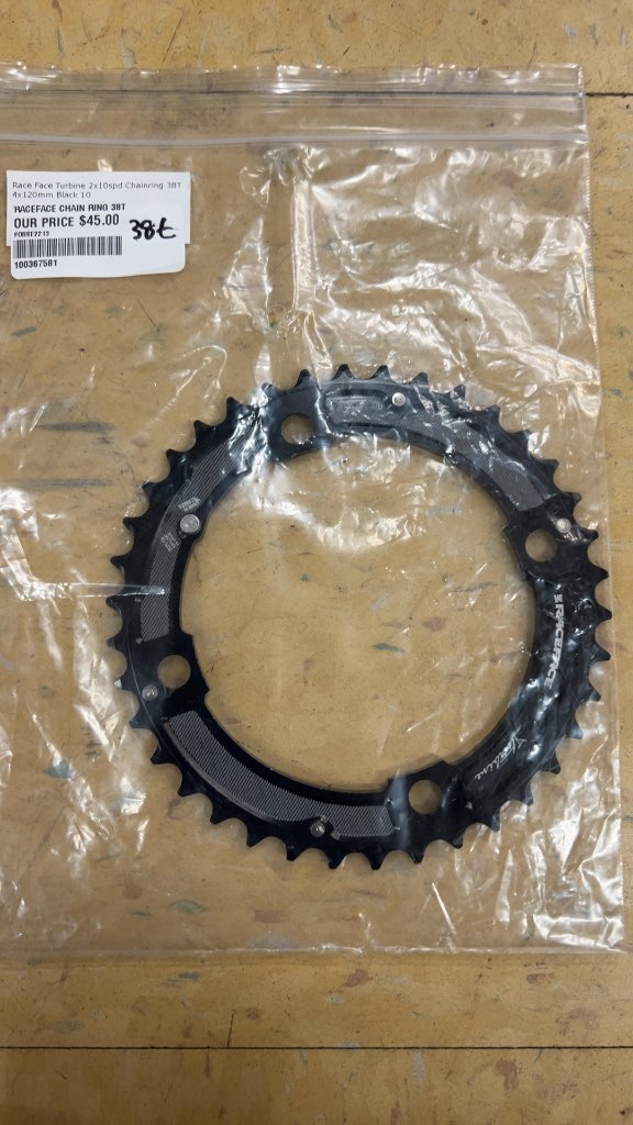 Race Face Turbine 38T 2x10spd Chainring 4x120mm Black Excellent Condition