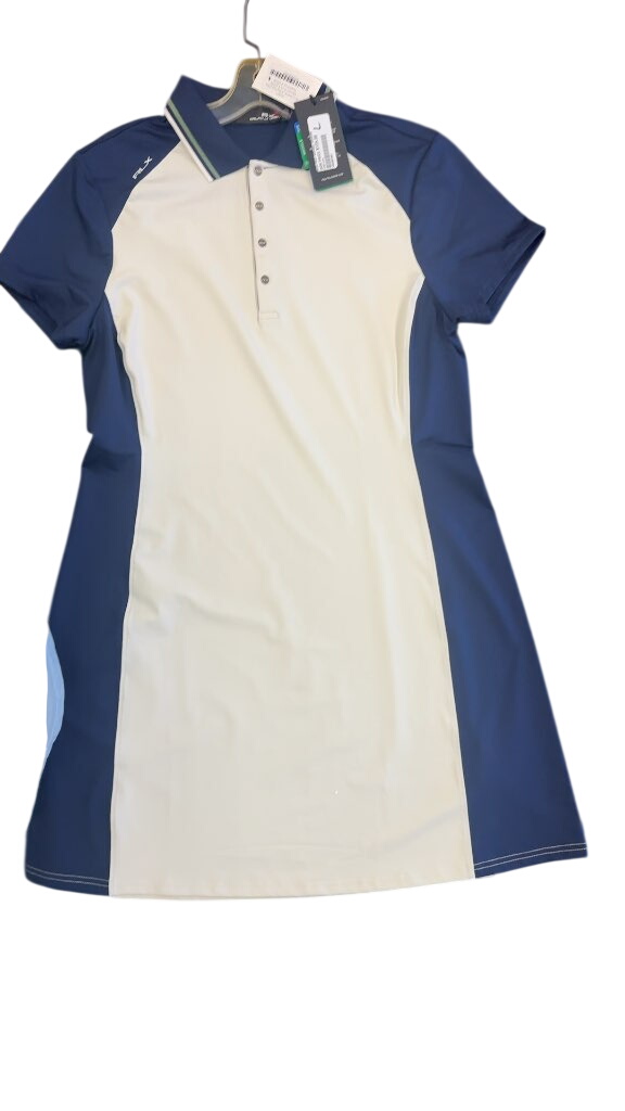 RLX Ralph Lauren Golf Polo Dress SS Elite Jersey Navy/White New With Tags Large - image 1