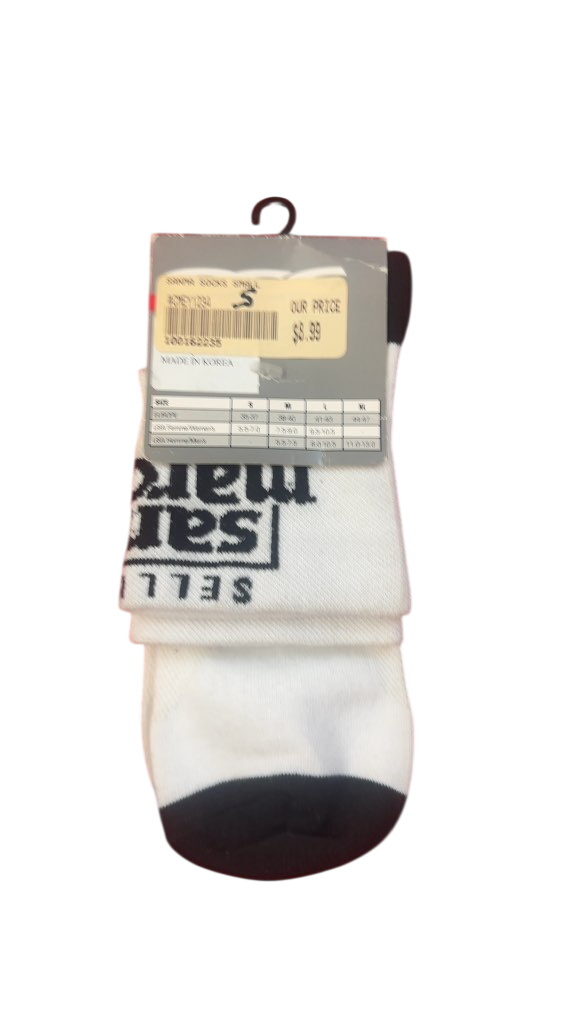 San Marco Socks CMEY1234 White/Black New with Tags Small - image 1
