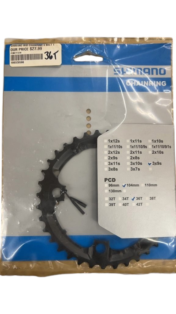 Shimano 36T 104mm PCD 4-Bolt Middle Chainring New - image 1