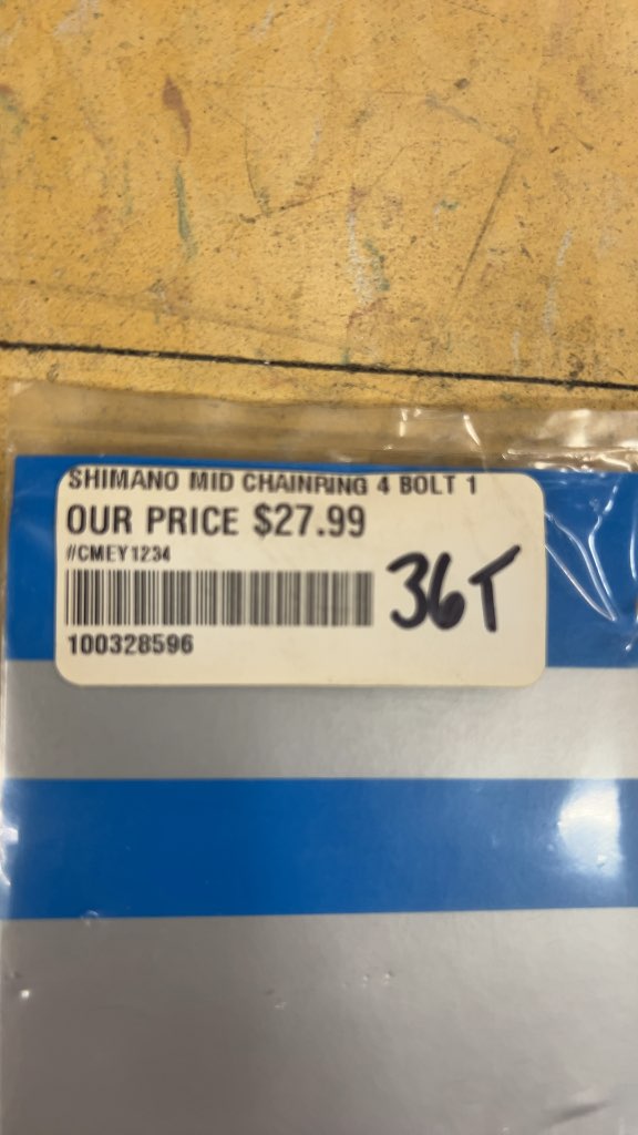 Shimano 36T 104mm PCD 4-Bolt Middle Chainring New