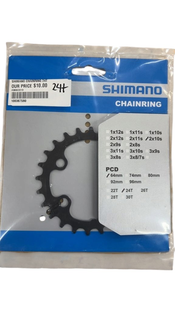Shimano Chainring 24T 64mm PCD 2x10s New in Package - image 1