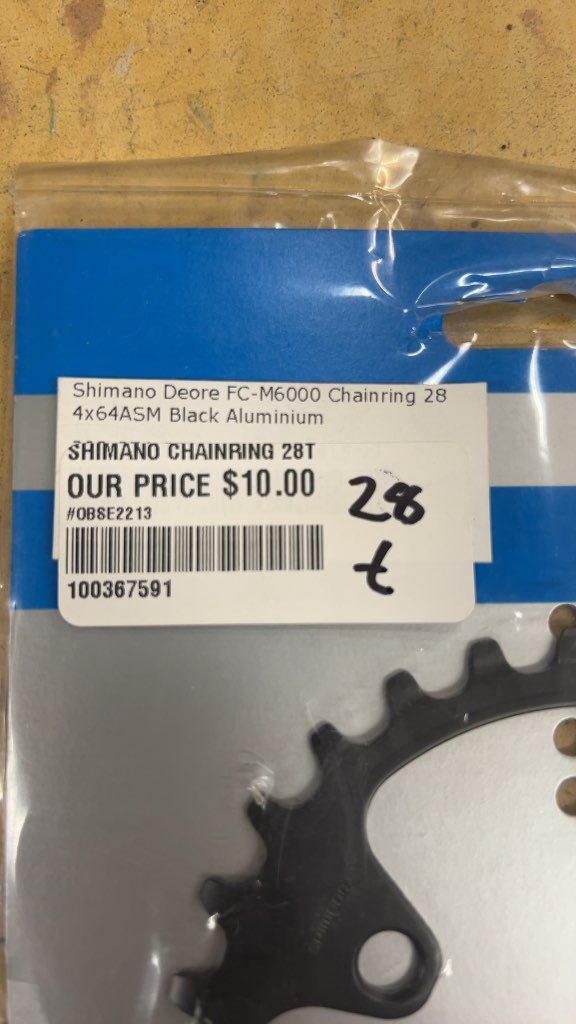 Shimano Chainring Deore FC-M6000 28T New 64mm PCD