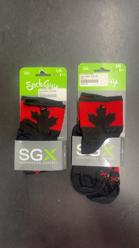 SockGuy SGX Canada Maple Leaf Compression Cycling Socks New S/M & L/XL
Per
Pair