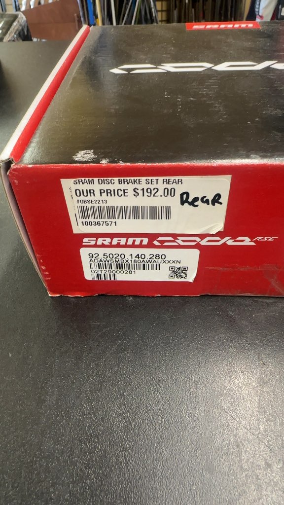 SRAM Disc Brake Set Code RSC Rear New In Box