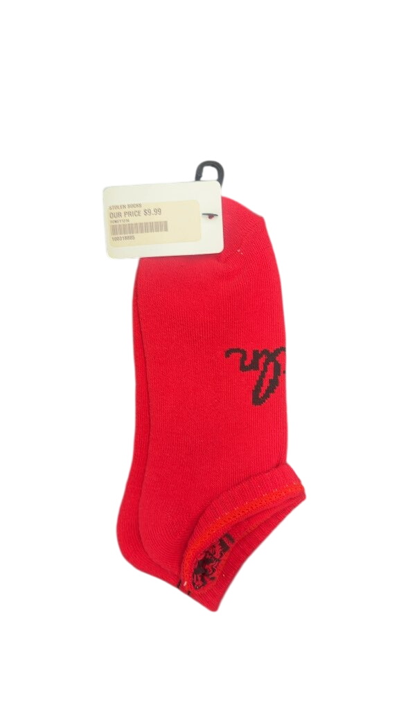 Stolen Goat Net Cycling Ankle Socks Red New - image 1