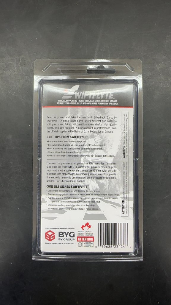 Swiftflyte Silverback Nickel Silver Steel Tip Darts New 24g