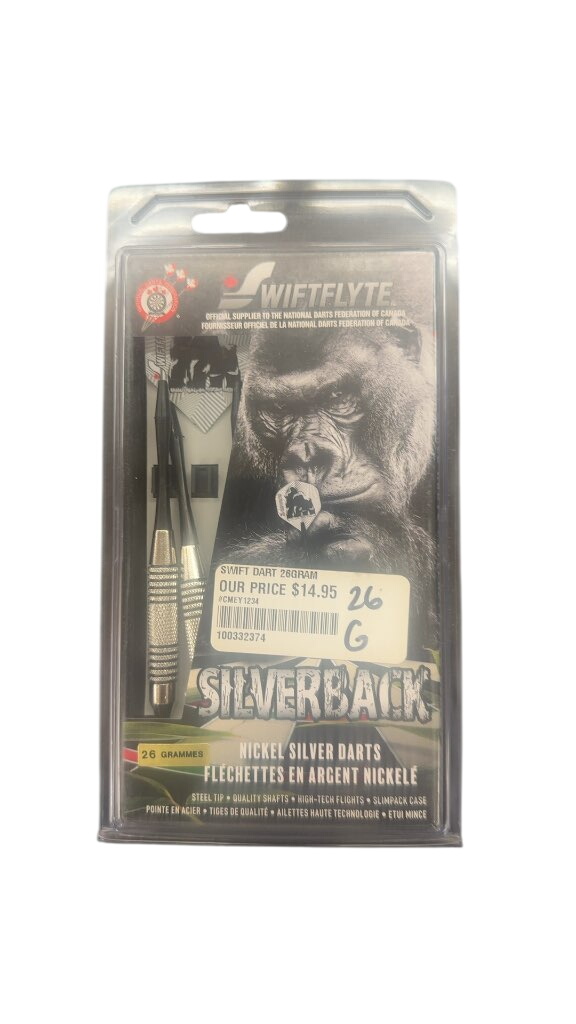 Swiftflyte Silverback Nickel Silver Steel Tip Darts New 26g
