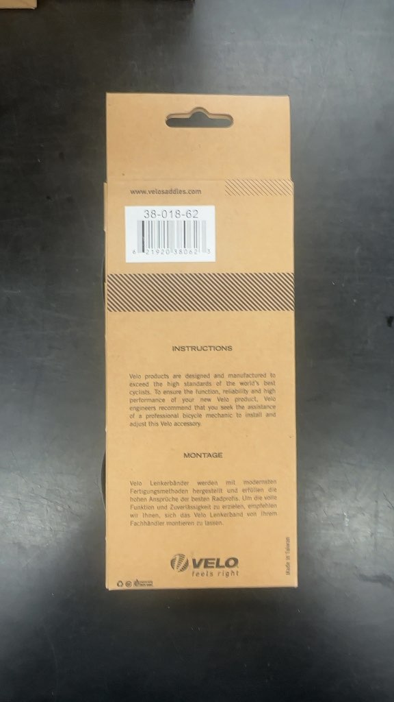 Velo Handlebar Tape Wrap Cork Black New
